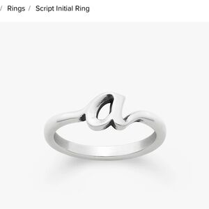 James Avery Silver Script Initial Ring